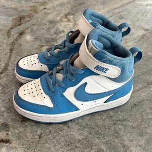Nike Kids Blue and White High-Top Sneakers